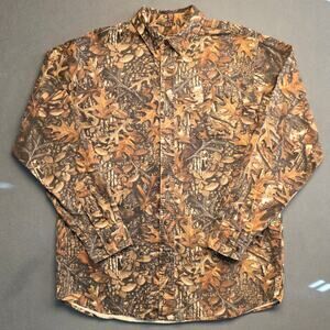 C E Schmidt Workwear Mens Shirt Brown Forest Camo Med Canvas Long Sleeve Button